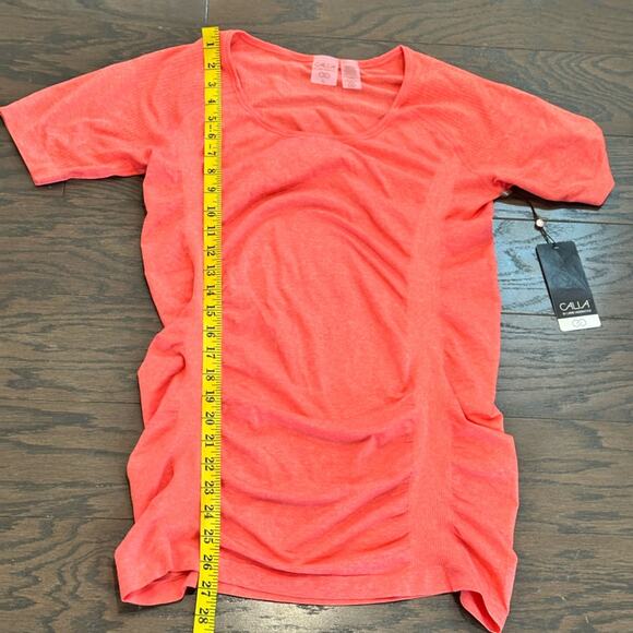 Calia Core SS Seamless Tee Calypso Coral Heather Size Large NWT - Picture 3 of 6